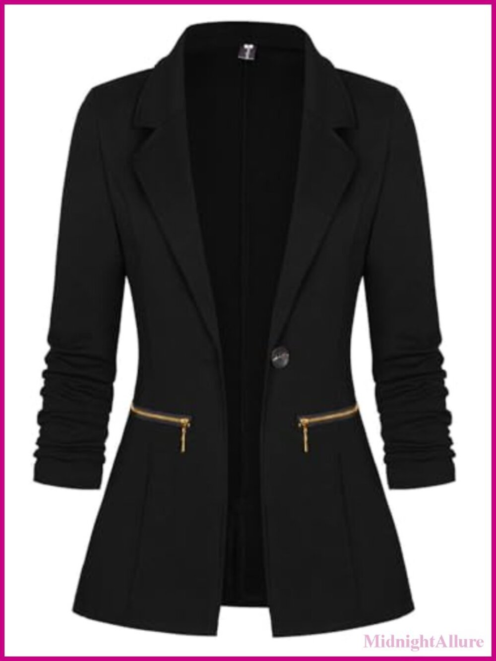 Women's Casual Stretch Blazer Long Sleeve Work Office Suit Jacket